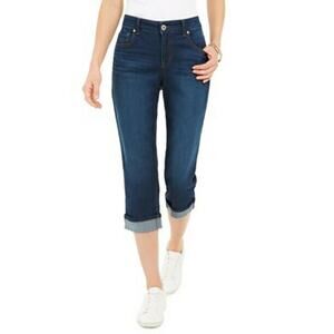 Style & Co Cuffed French Birch Wash Jeans Mid Rise Riverside Blue Size 4 NWT